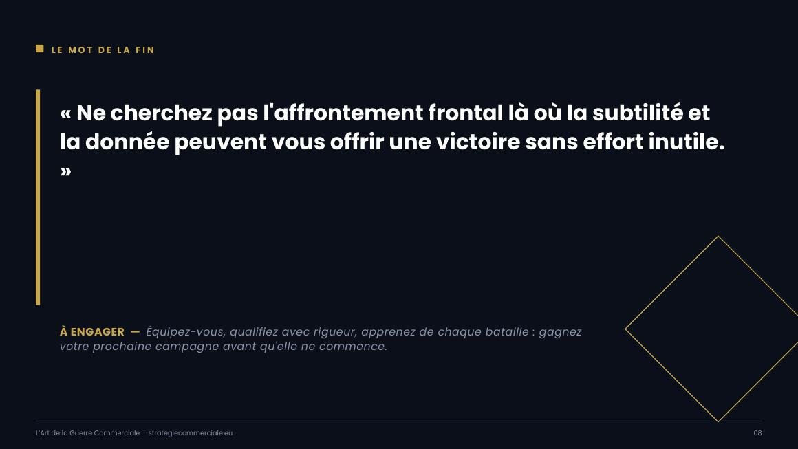 Slide 8 sur 9 — présentation stratégique