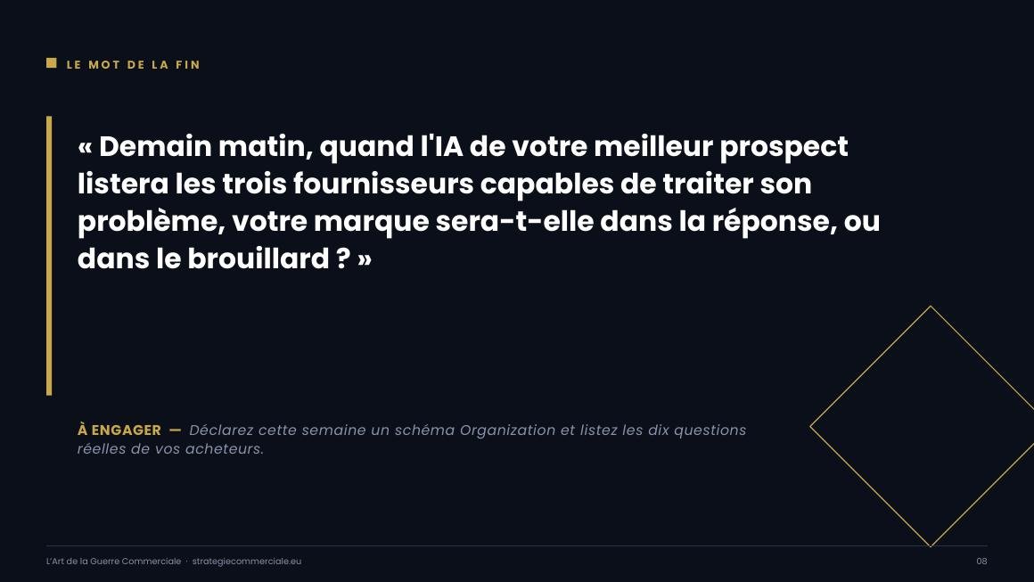 Slide 8 sur 9 — présentation stratégique