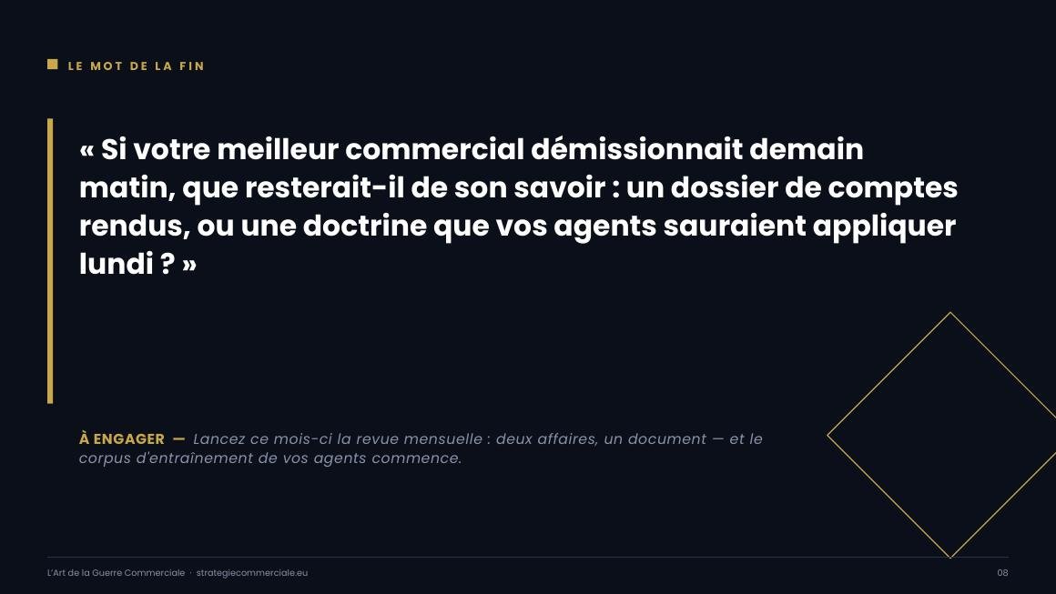 Slide 8 sur 9 — présentation stratégique