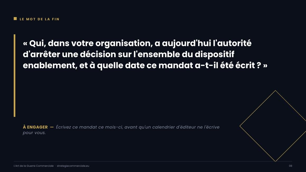 Slide 8 sur 9 — présentation stratégique