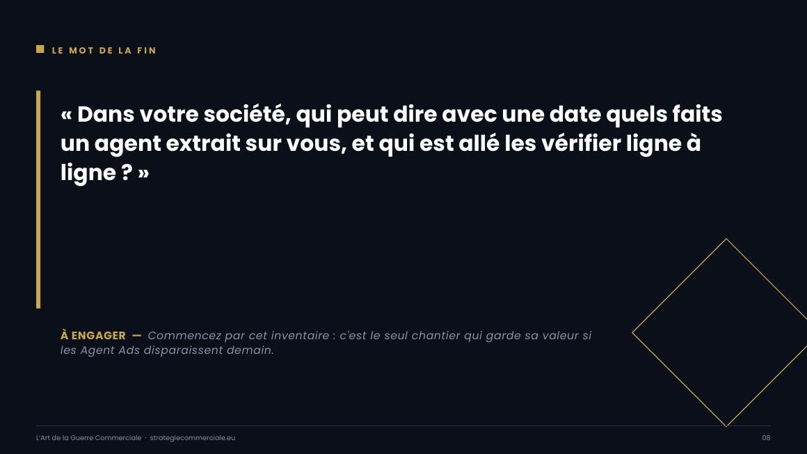 Slide 8 sur 9 — présentation stratégique