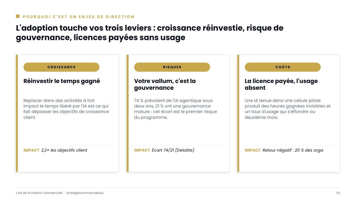 Slide 3 sur 9 — présentation stratégique
