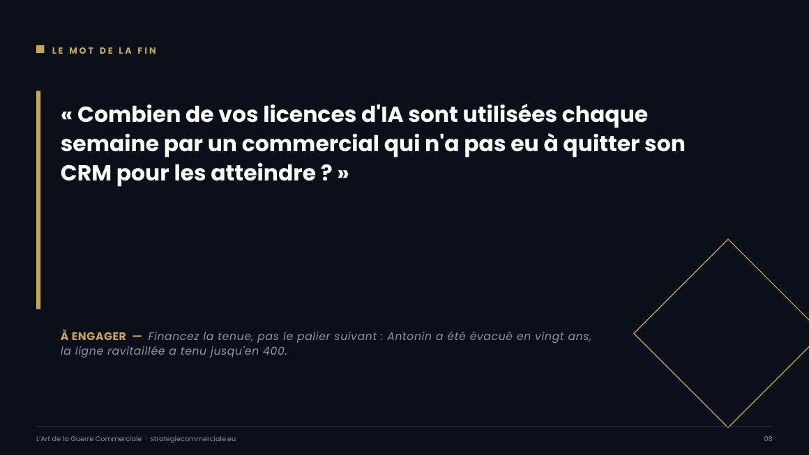 Slide 8 sur 9 — présentation stratégique