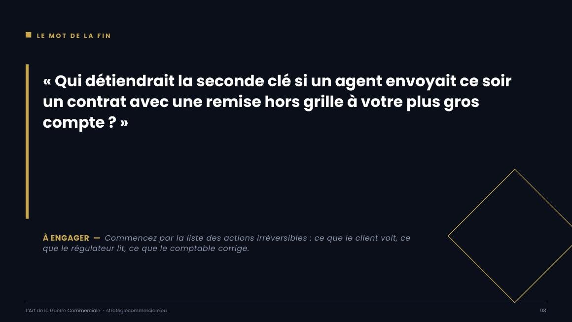 Slide 8 sur 9 — présentation stratégique