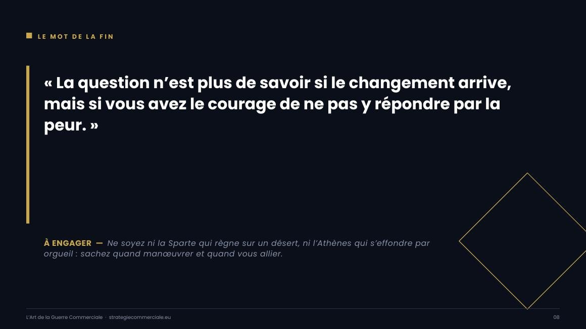 Slide 8 sur 9 — présentation stratégique