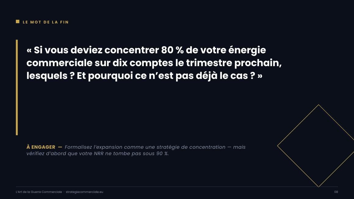 Slide 8 sur 9 — présentation stratégique