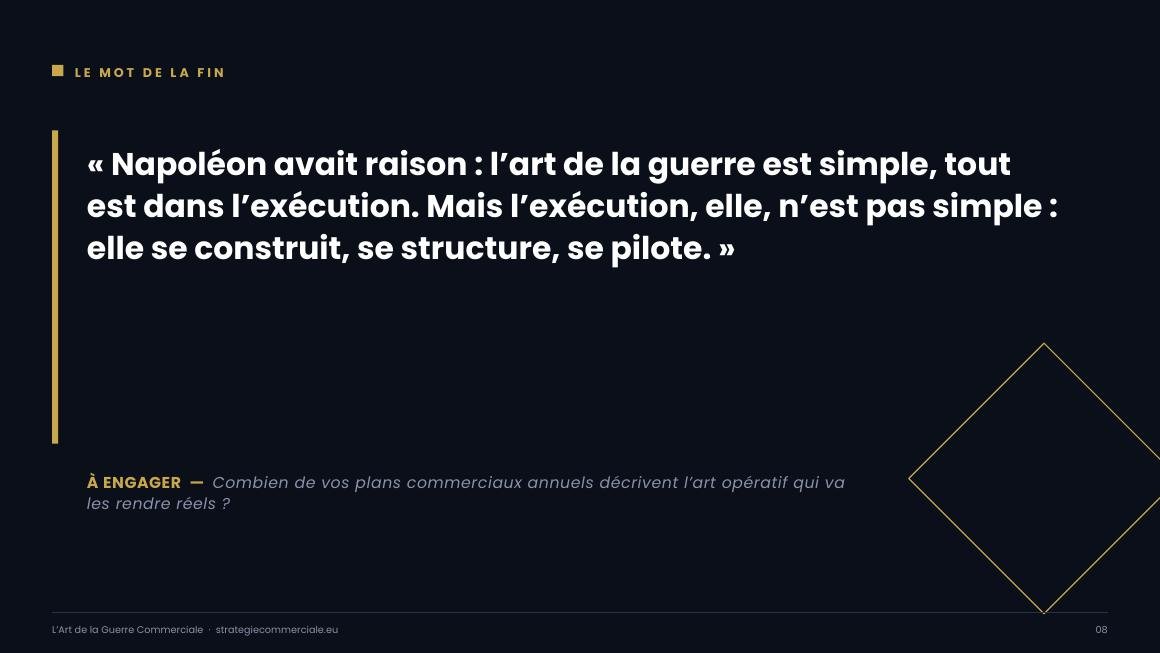 Slide 8 sur 9 — présentation stratégique