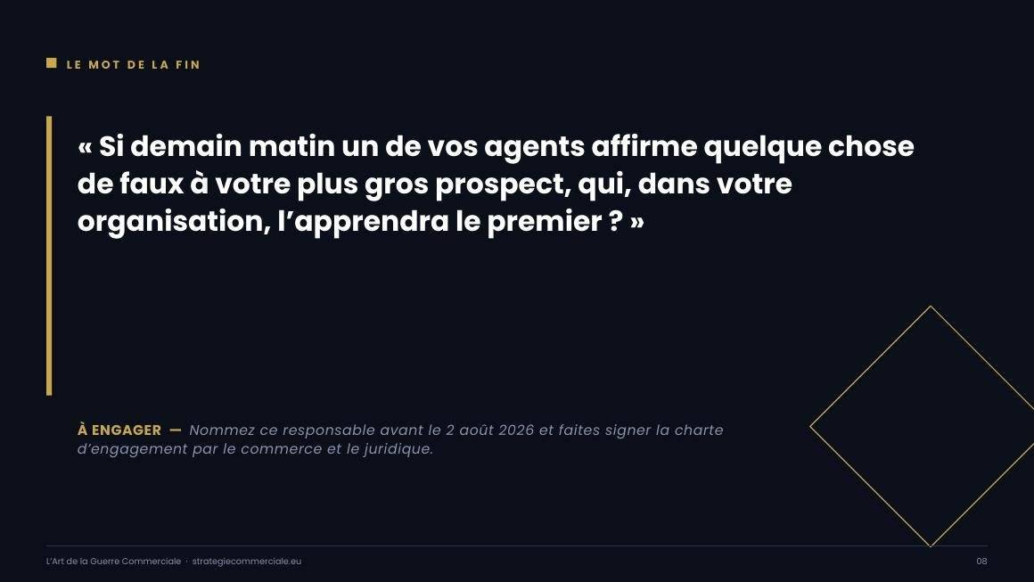 Slide 8 sur 9 — présentation stratégique