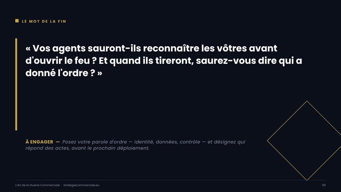 Slide 8 sur 9 — présentation stratégique